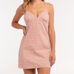Pink Plaid Mini Dress